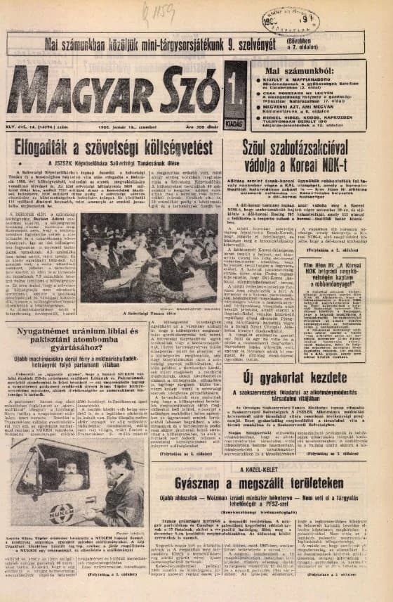Magyar Szó, 45. évf. 1988. január 16. 14. sz. 1–24. oldal