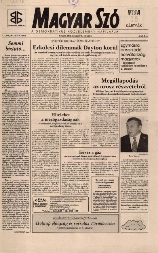 Magyar Szó, 52. évf. 1995. november 9. 262. sz. 1–16. oldal