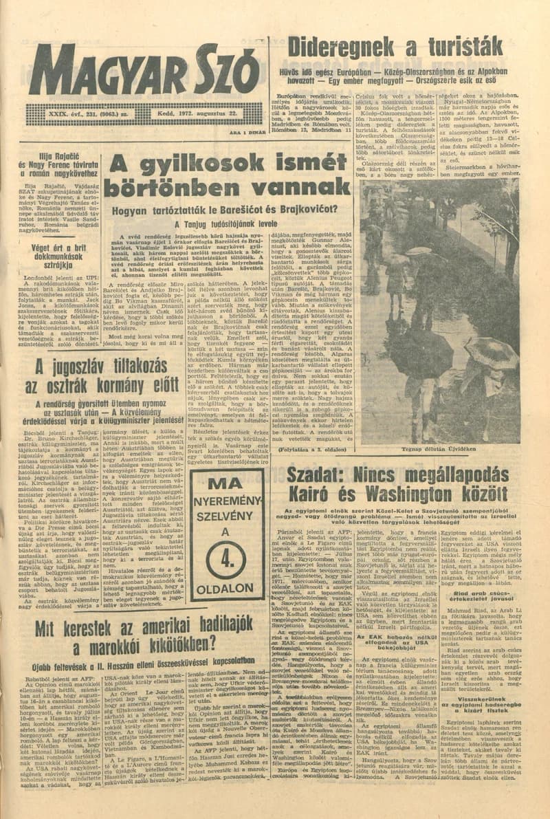 Magyar Szó, 29. évf. 1972. augusztus 22. 231. sz. 1–16. oldal