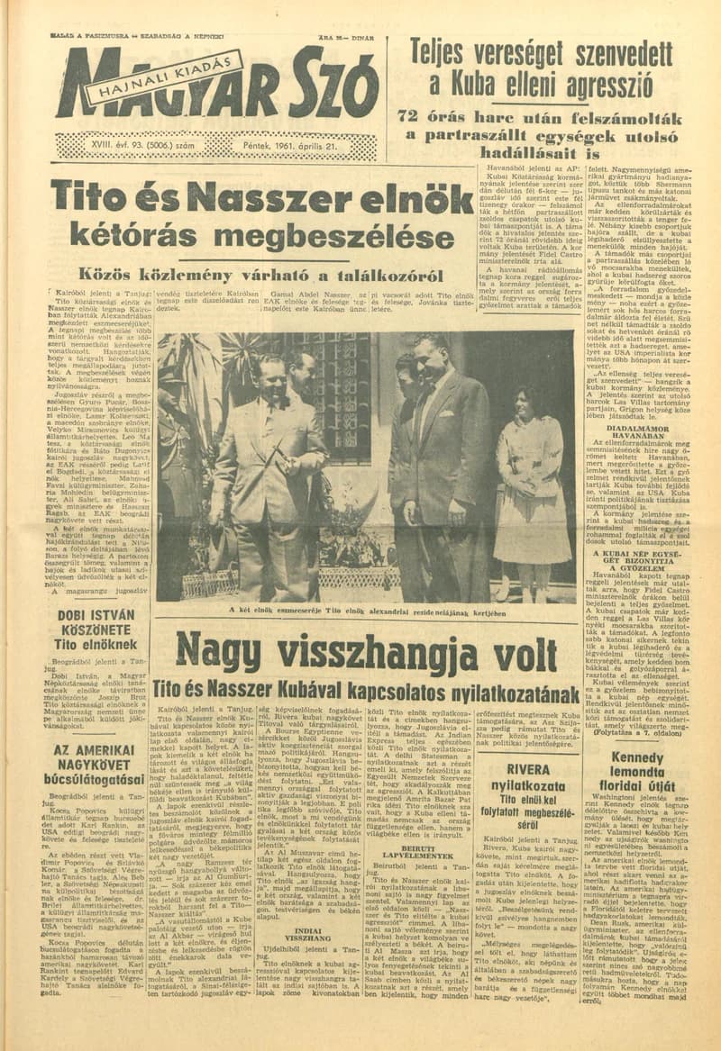 Magyar Szó, 18. évf. 1961. április 21. 93. sz. 1–16. oldal