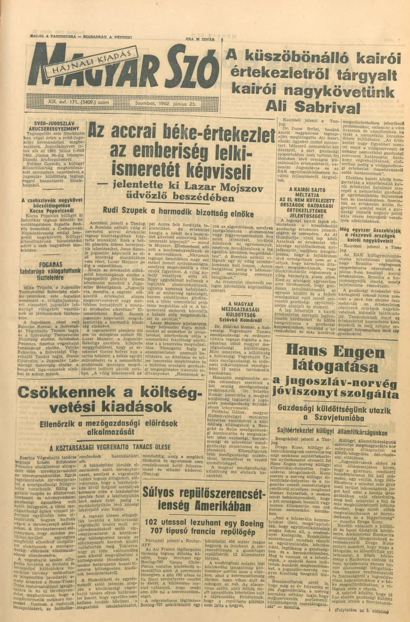 Magyar Szó, 19. évf. 1962. június 23. 171. sz. 1–12. oldal