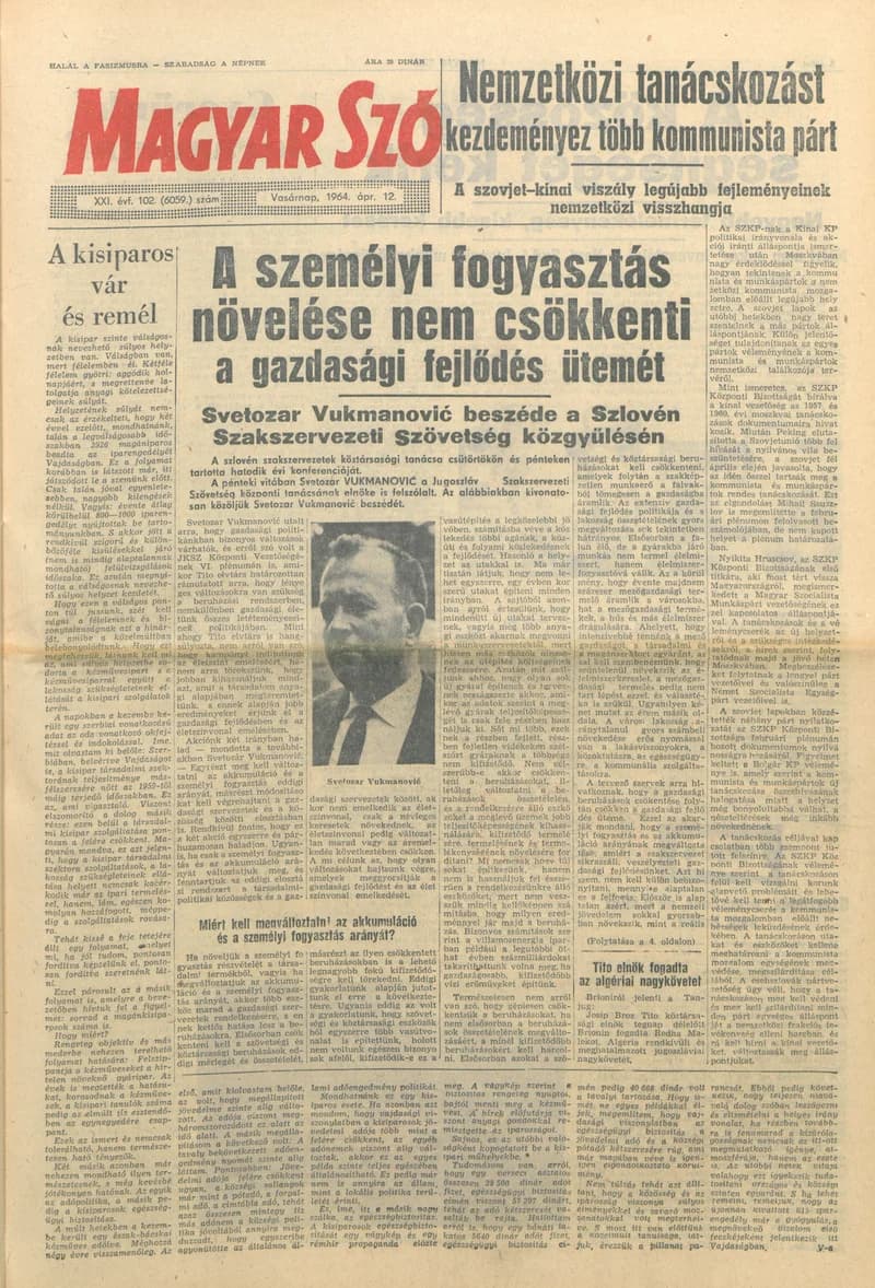Magyar Szó, 21. évf. 1964. április 12. 102. sz. 1–24. oldal