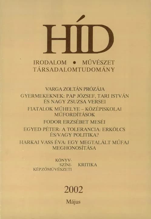Híd, 66. évf. 2002. május. 5. sz. 569–712. oldal