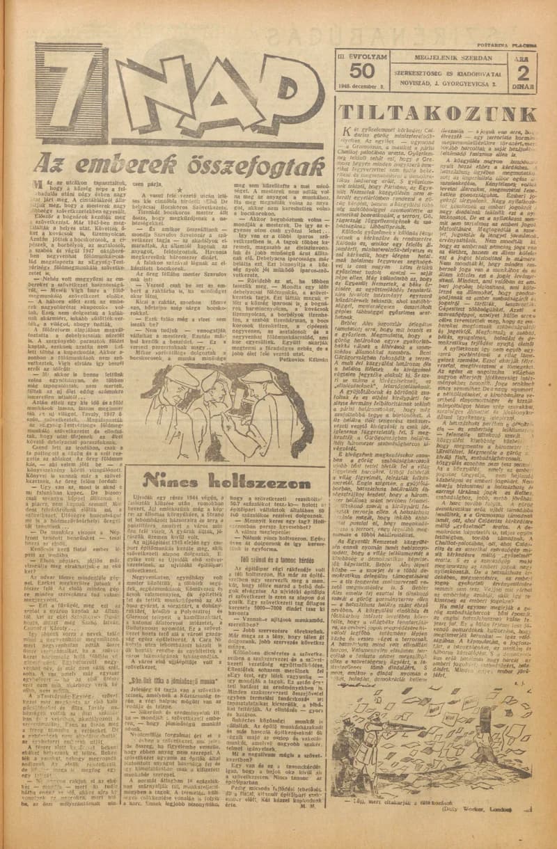 7 Nap, 3. évf. 1948. december 8. 50. sz. 1–4. oldal