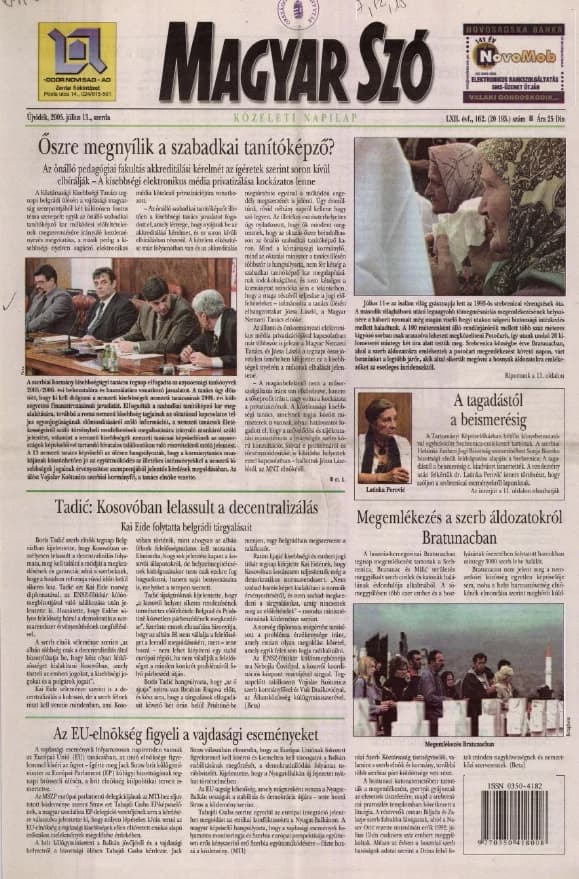 Magyar Szó, 62. évf. 2005. július 13. 162. sz. 1–20. oldal