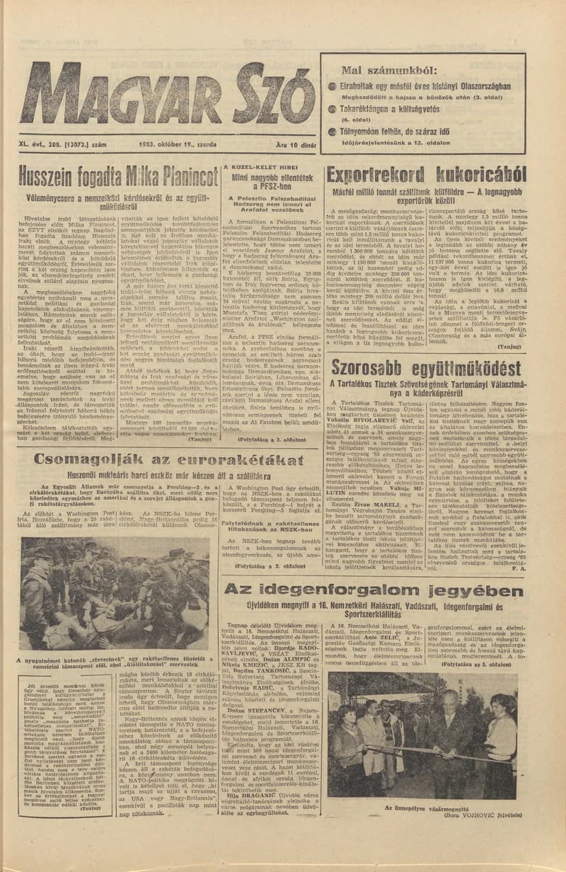 Magyar Szó, 40. évf. 1983. október 19. 288. sz.
