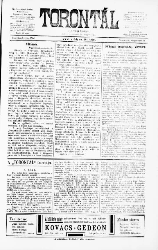 Torontál, 31. évf. 1902. szeptember 11. 207. sz.