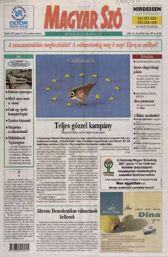 Magyar Szó, 64. évf. 2007. január 13. – 14. 10. sz. 1–28. oldal