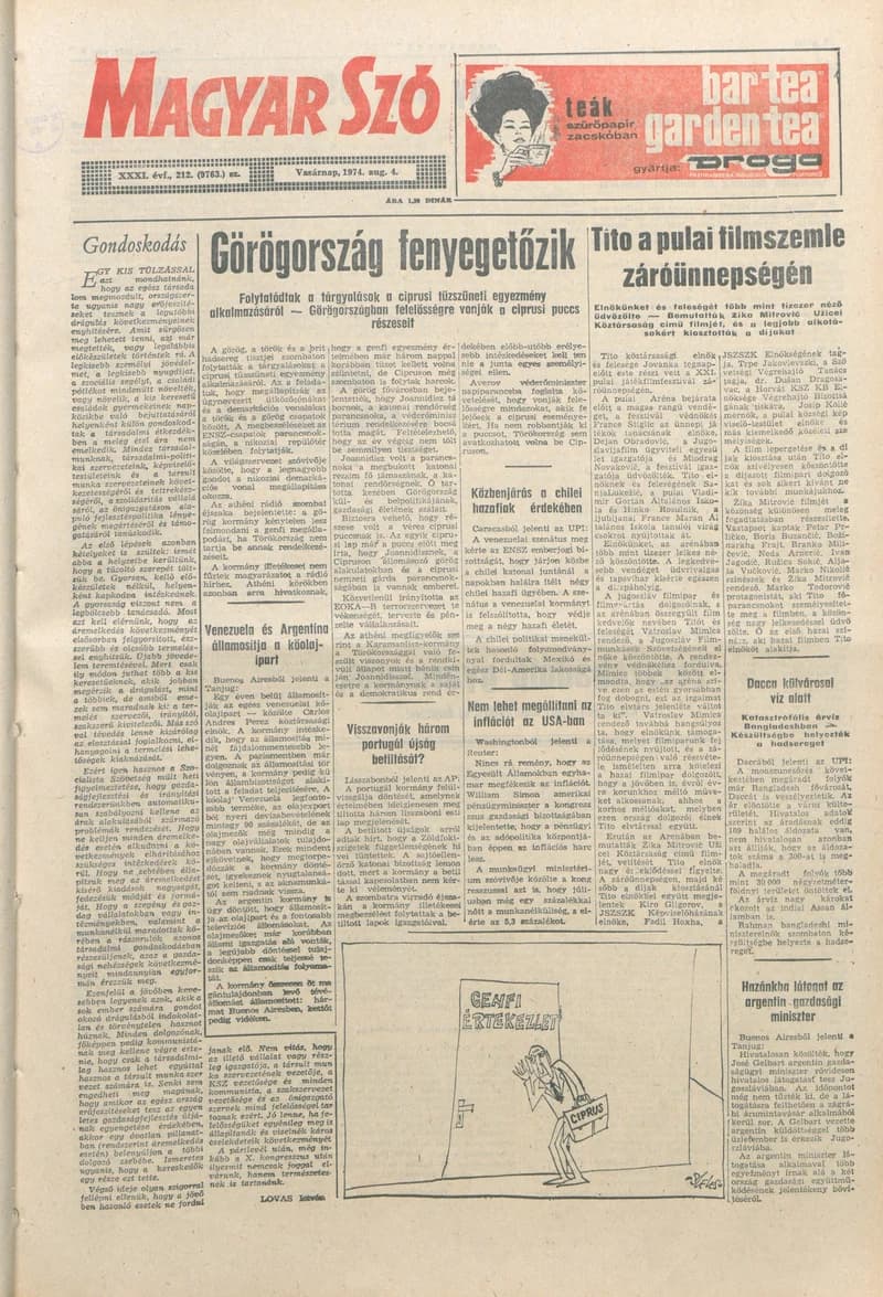 Magyar Szó, 31. évf. 1974. augusztus 4. 212. sz. 1–28. oldal