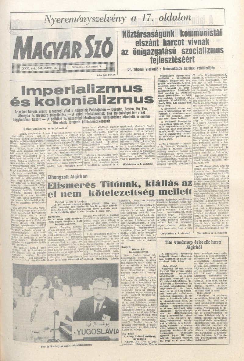Magyar Szó, 30. évf. 1973. szeptember 8. 247. sz. 1–20. oldal