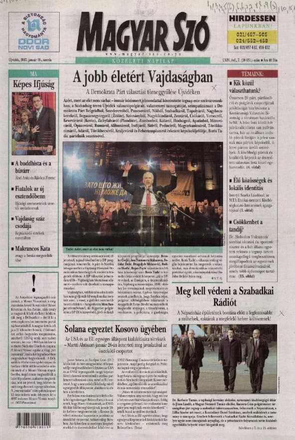 Magyar Szó, 64. évf. 2007. január 10. 7. sz. 1–20. oldal