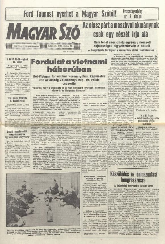 Magyar Szó, 26. évf. 1969. június 12. 159. sz. 1–20. oldal