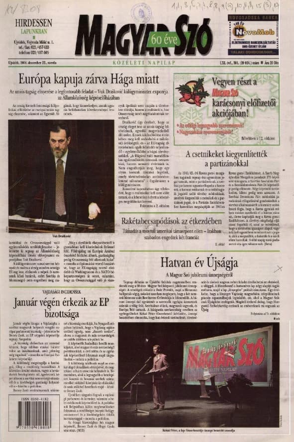 Magyar Szó, 61. évf. 2004. december 22. 301. sz. 1–20. oldal