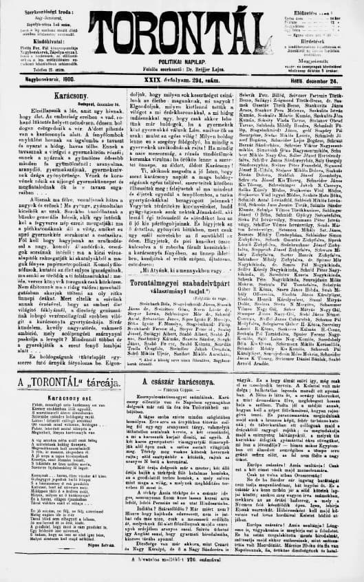 Torontál, 29. évf. 1900. december 24. 294. sz.