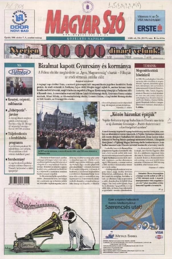 Magyar Szó, 63. évf. 2006. október 7. – 8. 234. sz. 1–28. oldal
