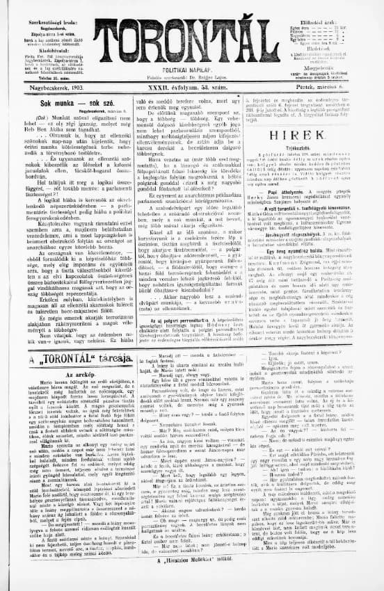 Torontál, 32. évf. 1903. március 6. 53. sz.