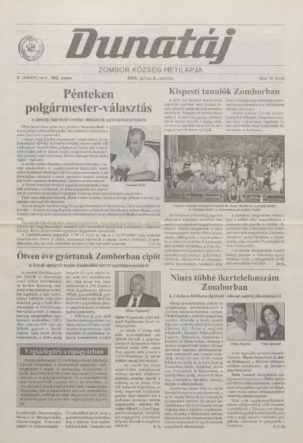 Dunatáj, 10. évf. 2008. július 2. 482. sz.