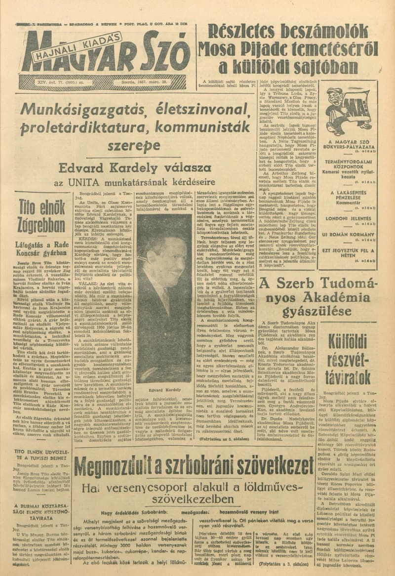 Magyar Szó, 14. évf. 1957. március 20. 77. sz. 1–12. oldal