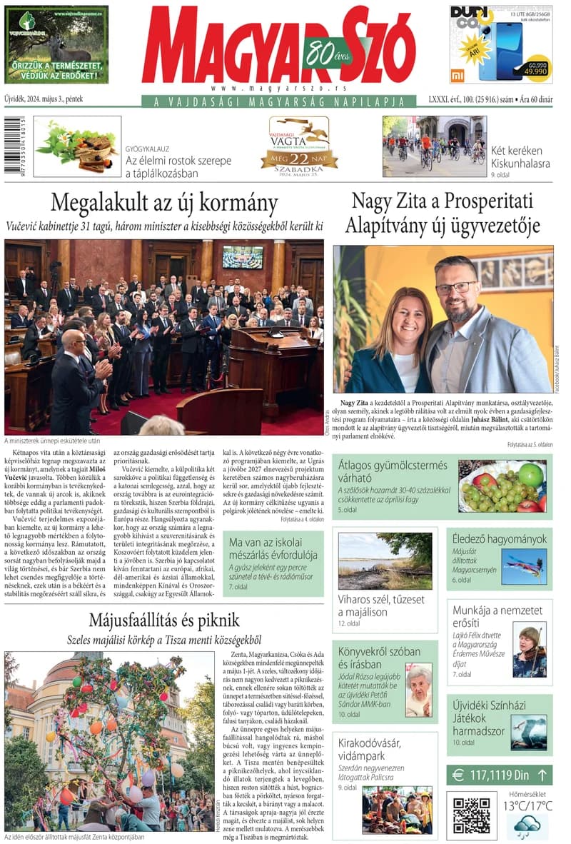 Magyar Szó, 81. évf. 2024. május 3. 100. sz. 1–16. oldal