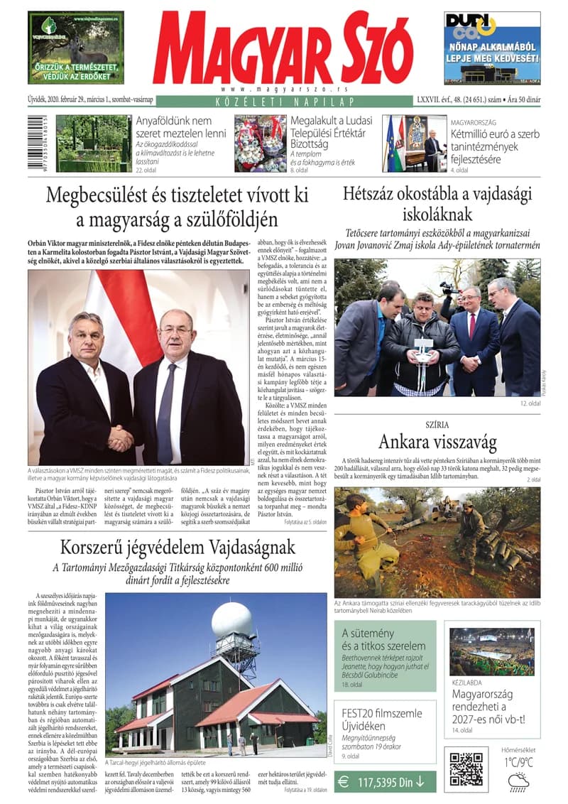Magyar Szó, 77. évf. 2020. február 29. – március 1. 48. sz. 1–32. oldal