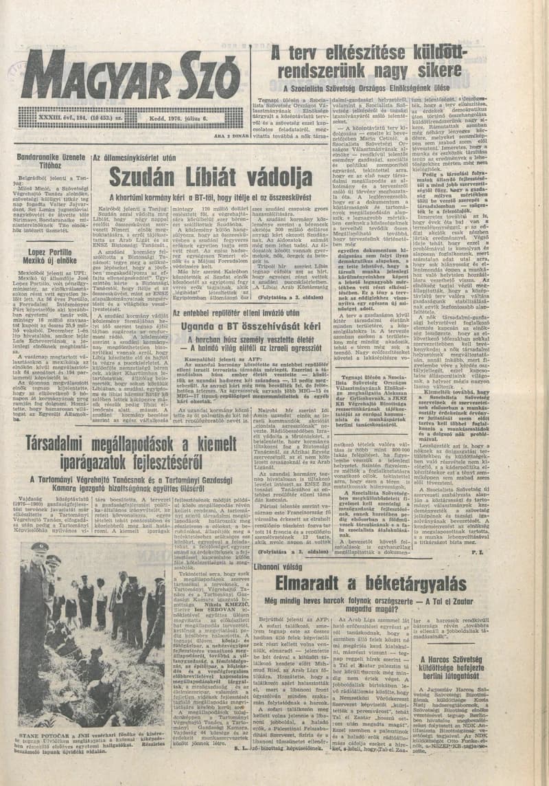 Magyar Szó, 33. évf. 1976. július 6. 184. sz. 1–16. oldal