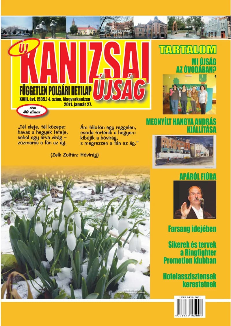 Új Kanizsai Újság, 18. évf. 2011. január 27. 4. sz. 1–24. oldal