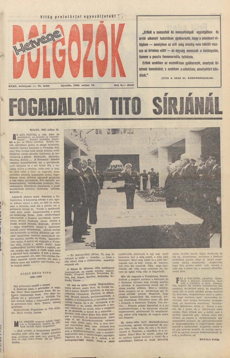 Dolgozók, 34. évf. 1980. május 15. 19. sz.