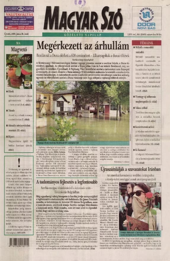 Magyar Szó, 66. évf. 2009. június 30. 149. sz. 1–20. oldal