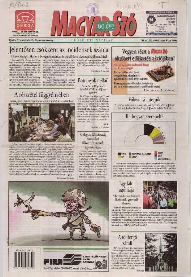 Magyar Szó, 61. évf. 2004. szeptember 25. – 26. 226. sz. 1–24. oldal