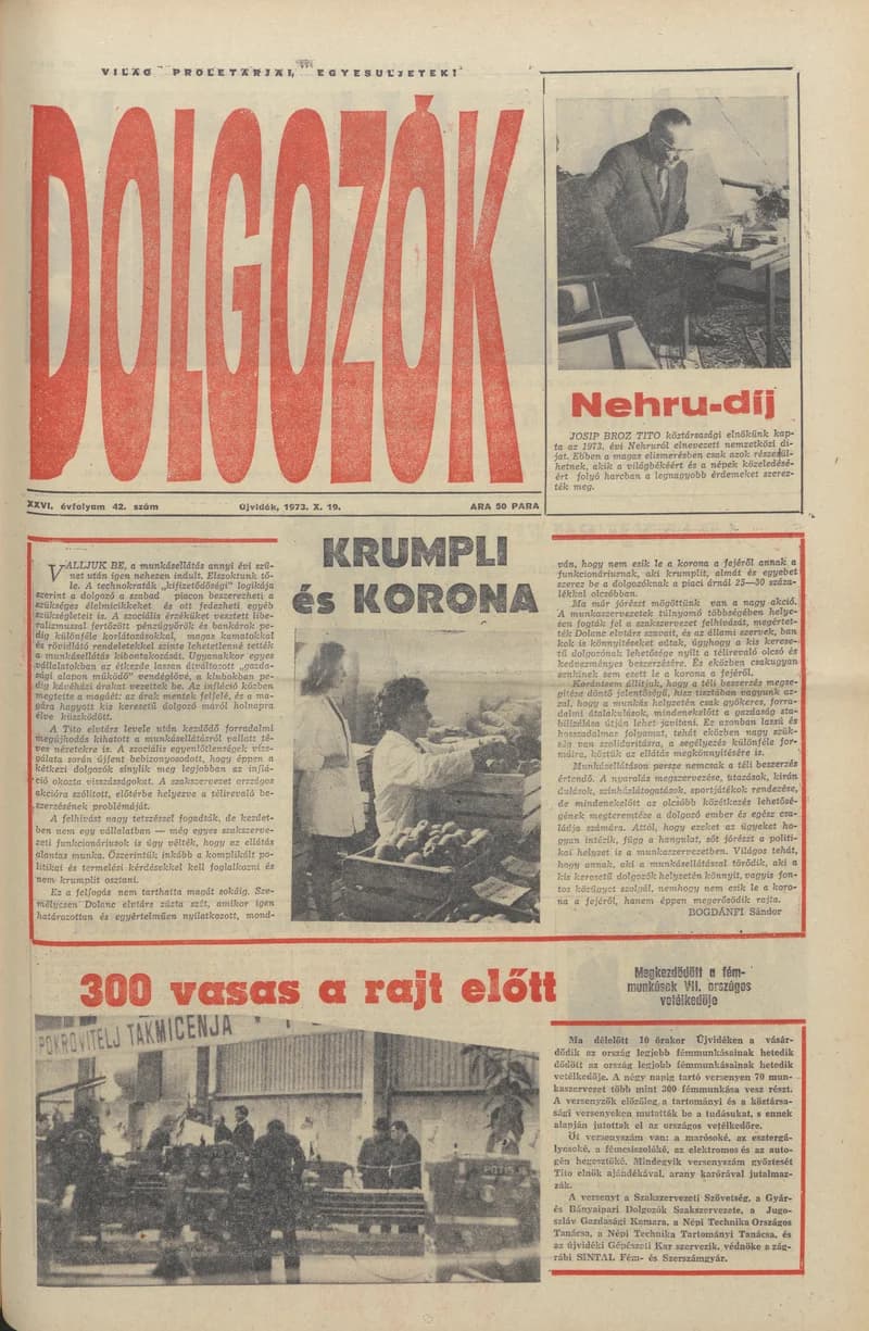 Dolgozók, 27. évf. 1973. október 19. 42. sz.
