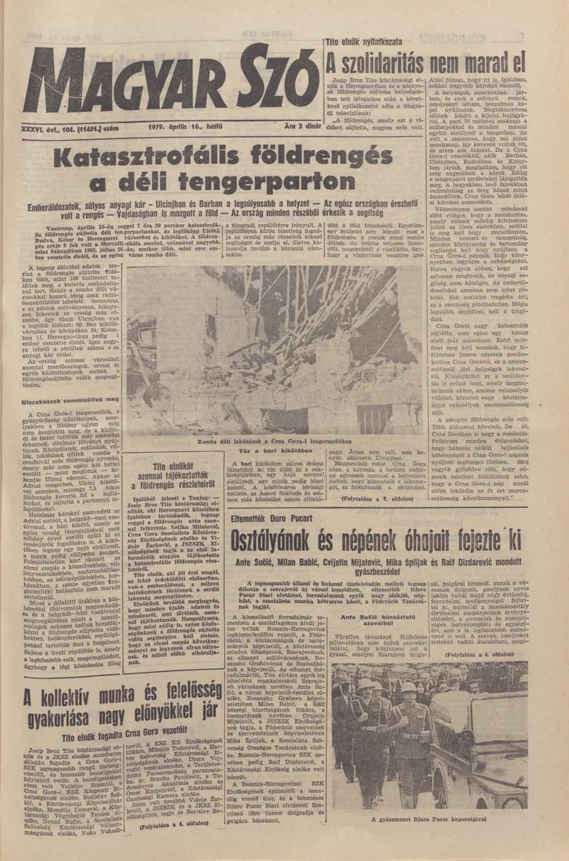 Magyar Szó, 36. évf. 1979. április 16. 104. sz. 1–16. oldal