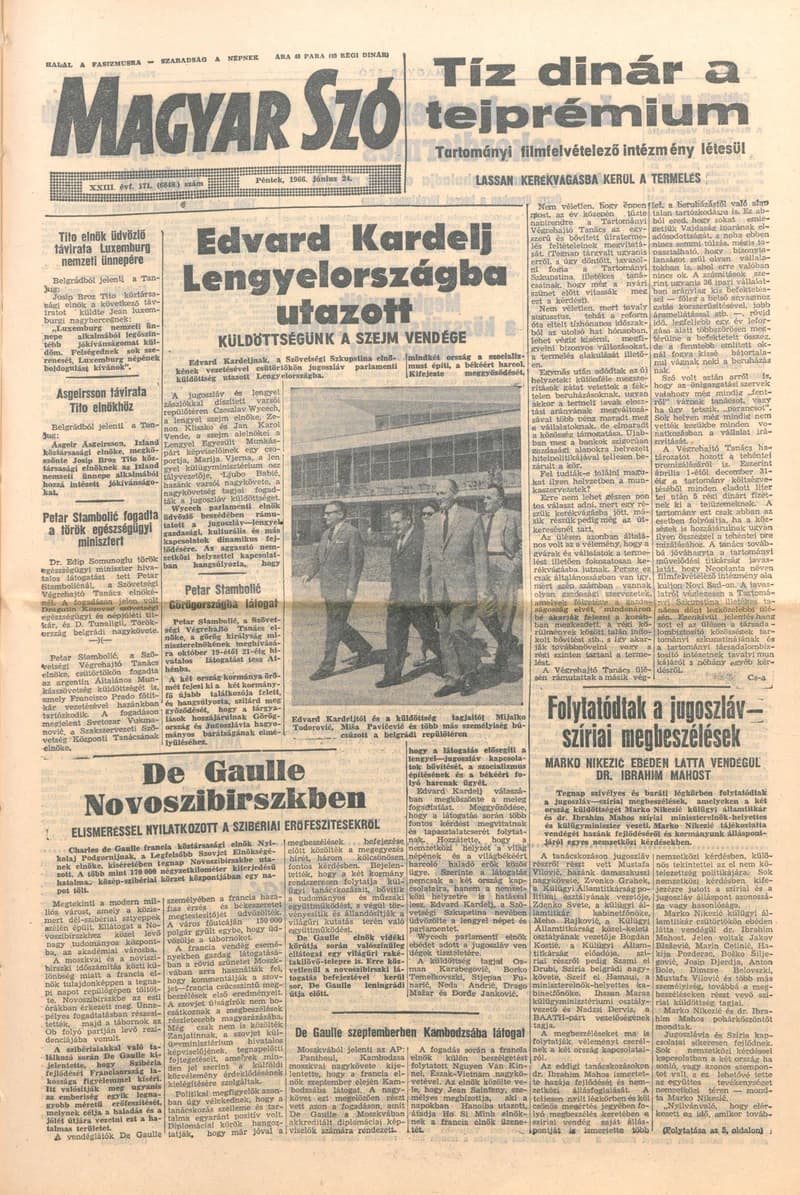 Magyar Szó, 23. évf. 1966. június 24. 171. sz.