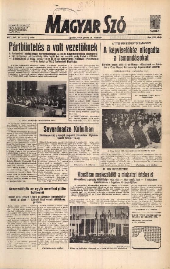 Magyar Szó, 46. évf. 1989. január 14. 11. sz. 1–24. oldal