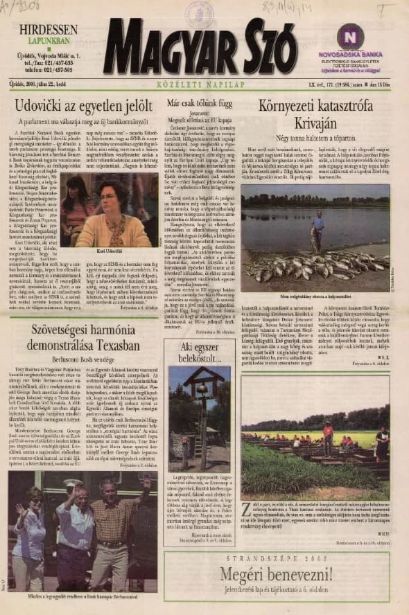 Magyar Szó, 60. évf. 2003. július 22. 171. sz. 1–16. oldal