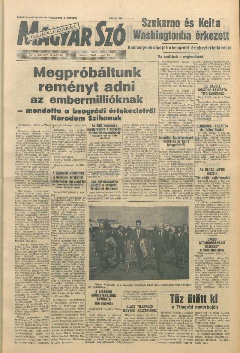 Magyar Szó, 18. évf. 1961. szeptember 13. 219. sz. 1–14. oldal