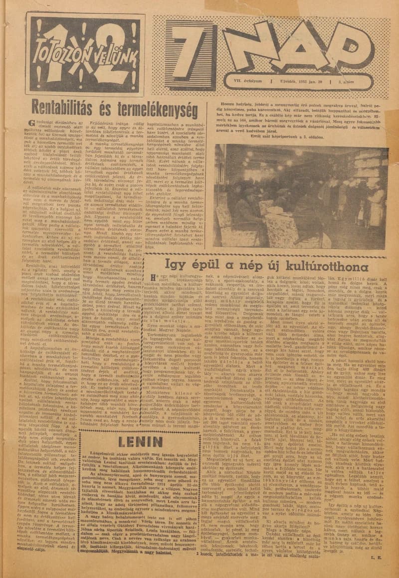 7 Nap, 7. évf. 1952. január 20. 3. sz. 1–12. oldal