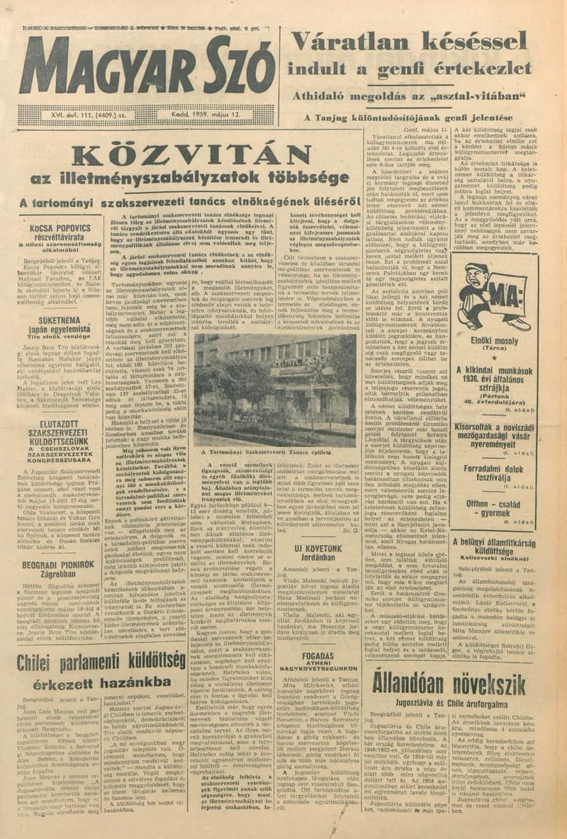 Magyar Szó, 16. évf. 1959. május 12. 111. sz. 1–18. oldal