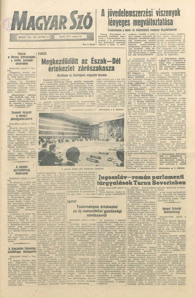 Magyar Szó, 34. évf. 1977. május 31. 147. sz.
