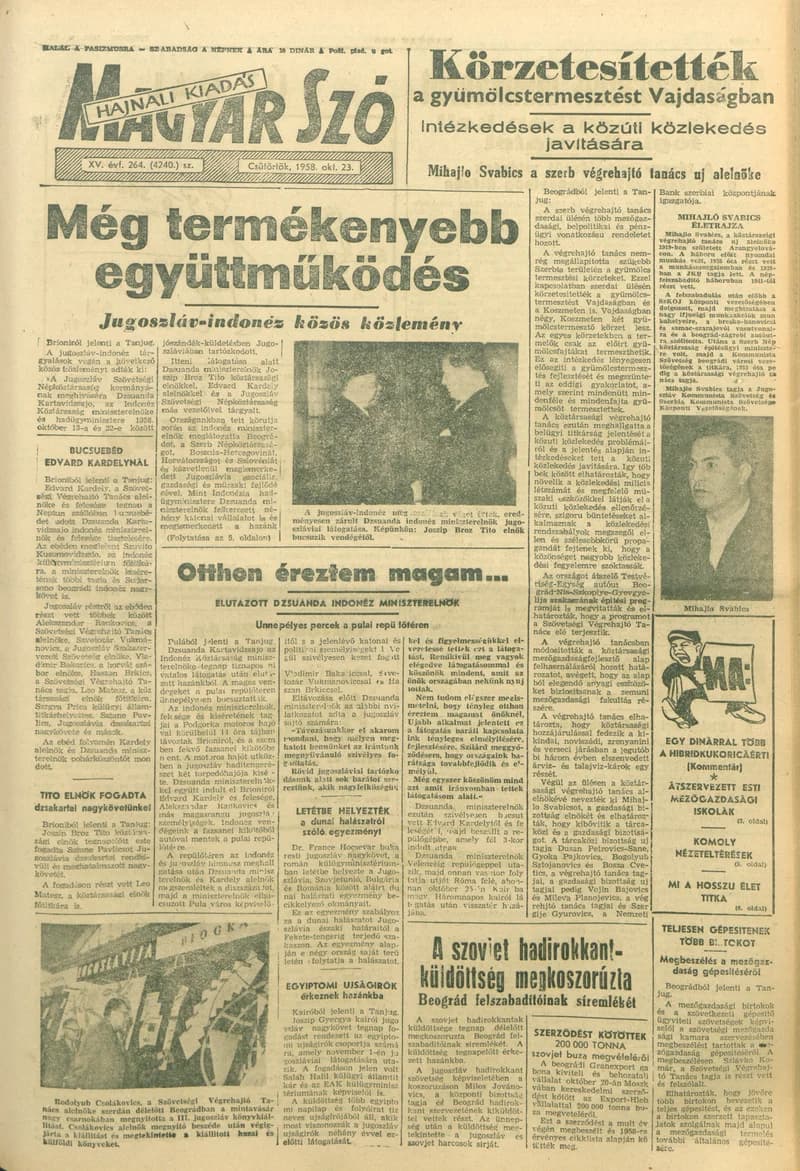 Magyar Szó, 15. évf. 1958. október 23. 264. sz. 1–14. oldal