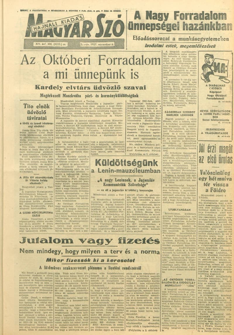 Magyar Szó, 14. évf. 1957. november 6. 305. sz. 1–16. oldal