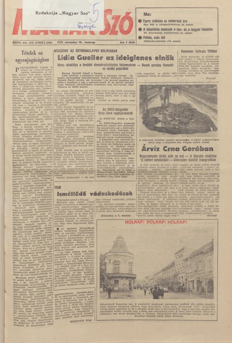 Magyar Szó, 36. évf. 1979. november 18. 318. sz. 1–32. oldal