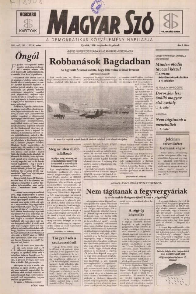 Magyar Szó, 53. évf. 1996. szeptember 6. 211. sz. 1–16. oldal