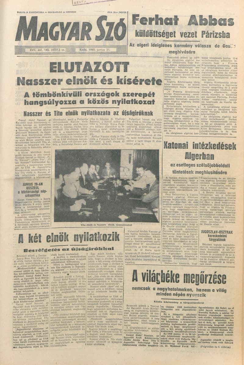 Magyar Szó, 17. évf. 1960. június 21. 145. sz. 1–12. oldal