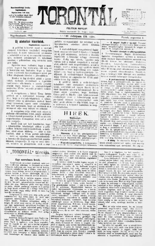 Torontál, 34. évf. 1905. augusztus 4. 176. sz.
