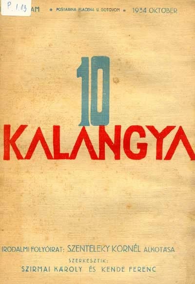 Kalangya, 3. évf. 1934. október. 10. sz. 689–768. oldal