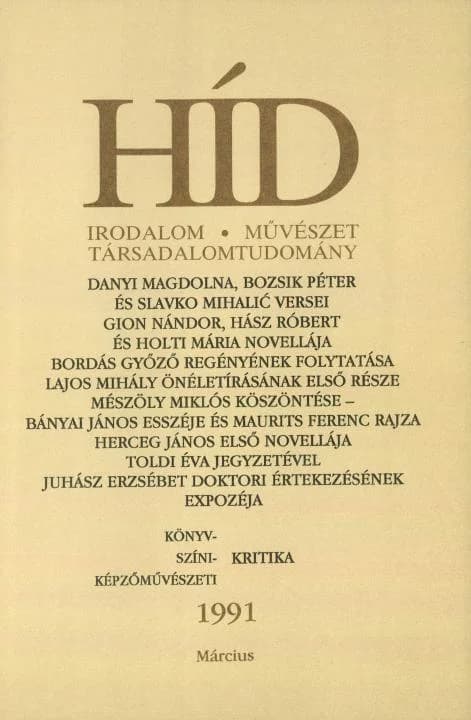 Híd, 55. évf. 1991. március. 3. sz. 201–296. oldal