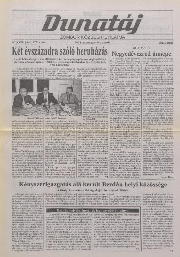 Dunatáj, 4. évf. 2002. augusztus 14. 175. sz.