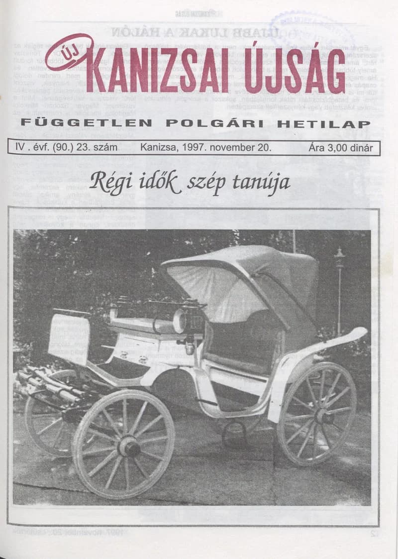 Új Kanizsai Újság, 4. évf. 1997. november 20. 23. sz.