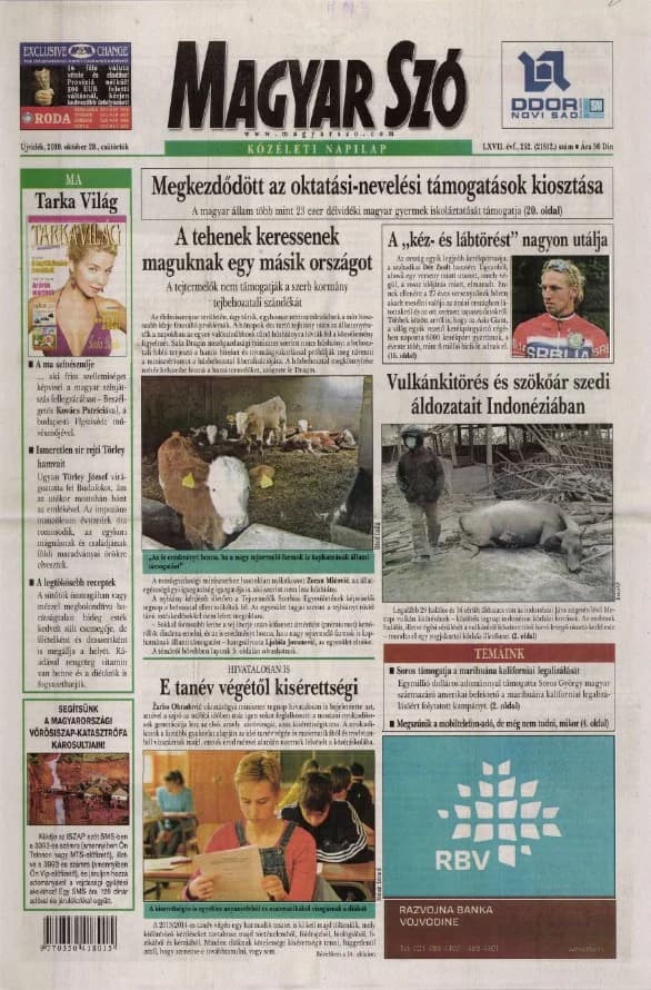 Magyar Szó, 67. évf. 2010. október 28. 252. sz. 1–20. oldal