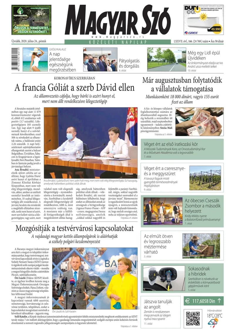 Magyar Szó, 77. évf. 2020. július 24. 166. sz. 1–16. oldal